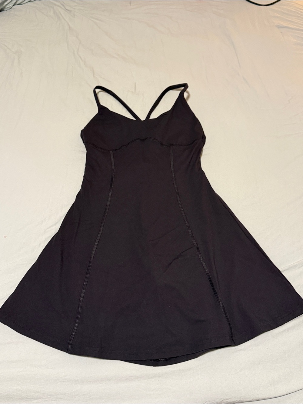 GYMSHARK Black A-Line Spaghetti Strap Dress